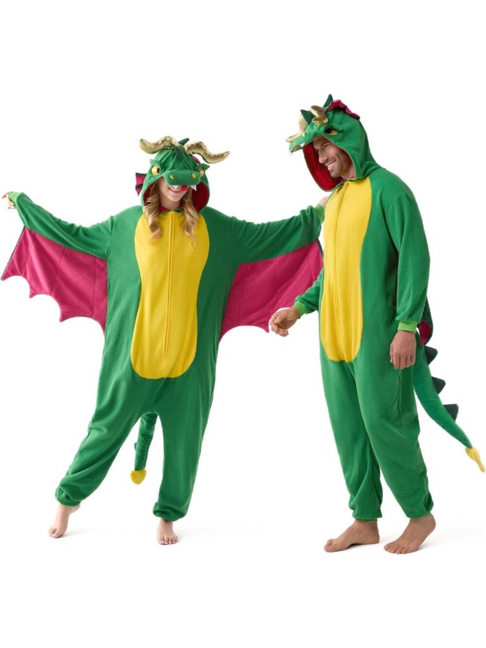 Adorable Dalmatian Dragon Cow Costume - Hooded Jumpsuit for Halloween Cosplay